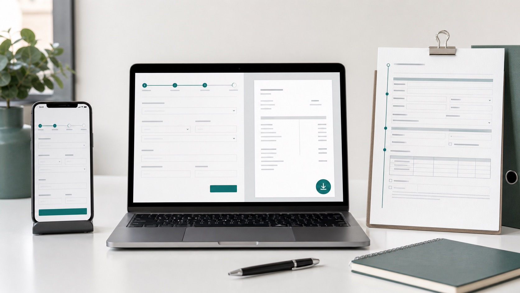 Vergleich von Smartphone App, Web-Generator und Papierformular für Bewirtungsbelege